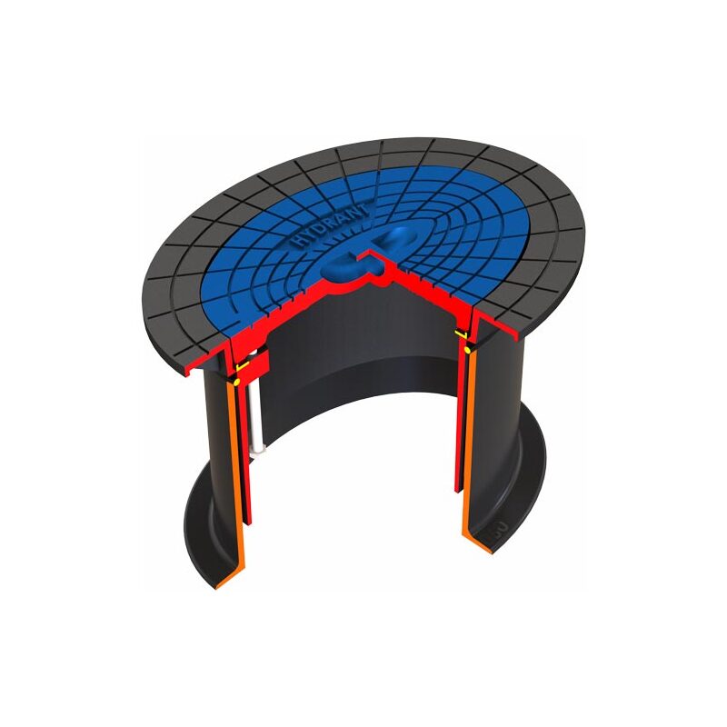 Poklop hydrantový KOMPAKTUS, HYDRANT, víko modré, můstek, HECKL