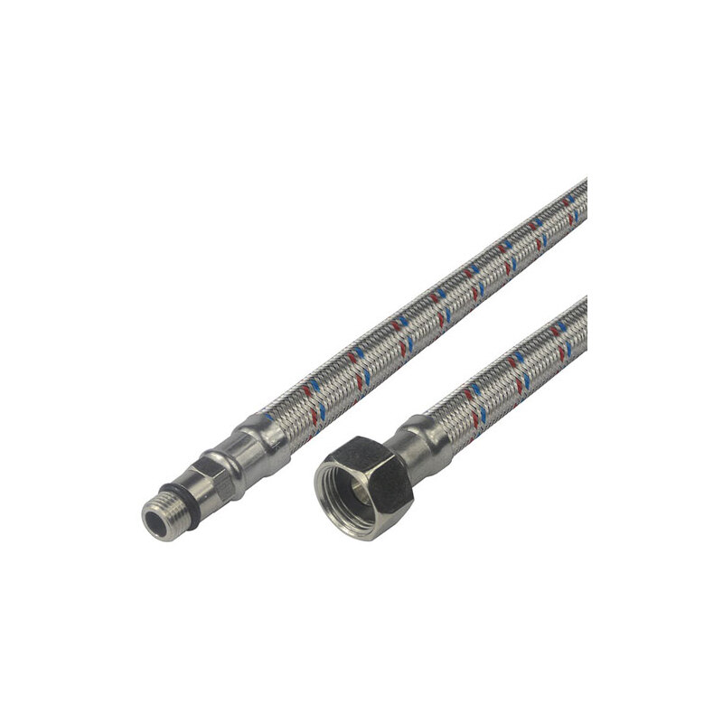Připojovací flexi hadička 80 cm  3/8 x M10, nerez oplet, k připojení vodovodní baterie