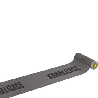 Výstražná fólie šedá, nápis KANALIZACE, 30 cm, balení 100 m