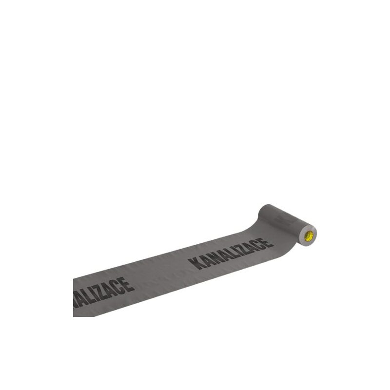 Výstražná fólie šedá, nápis KANALIZACE, 30 cm, balení 100 m