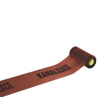 Výstražná fólie hnědá, nápis KANALIZACE, 30 cm, balení 100 m