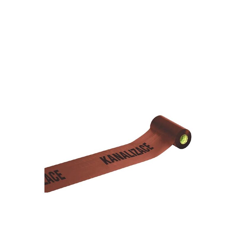 Výstražná fólie hnědá, nápis KANALIZACE, 33 cm, balení 250 m