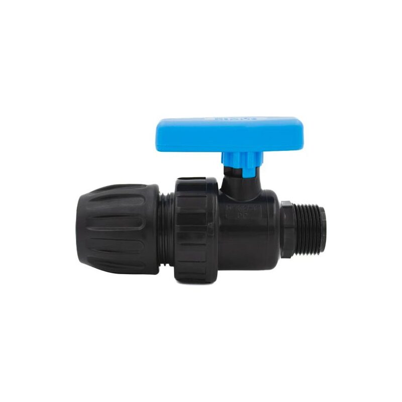 Plastový svěrný kulový kohout PP-S d 50 x 6/4, s vnějším závitem