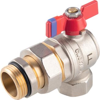 Kulový kohout MF 1, rohový, se šroubením, motýl, voda, Novaservis KFPS3A