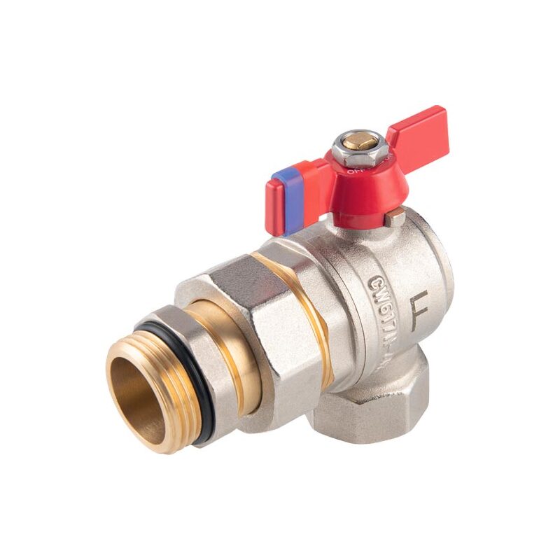 Kulový kohout MF 1, rohový, se šroubením, motýl, voda, Novaservis KFPS3A