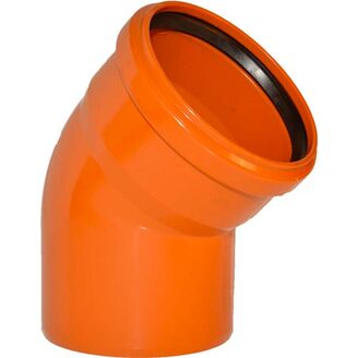 Koleno jednohrdlé KGB 45° 110 mm, PVC, kanalizace