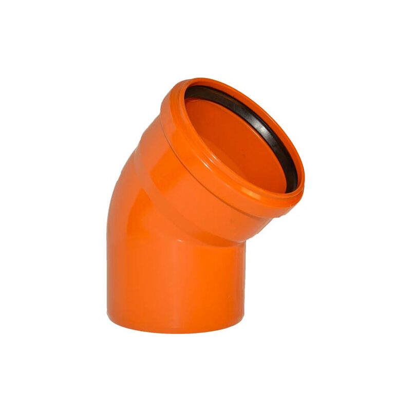 Koleno jednohrdlé KGB 45° 315 mm, PVC, kanalizace