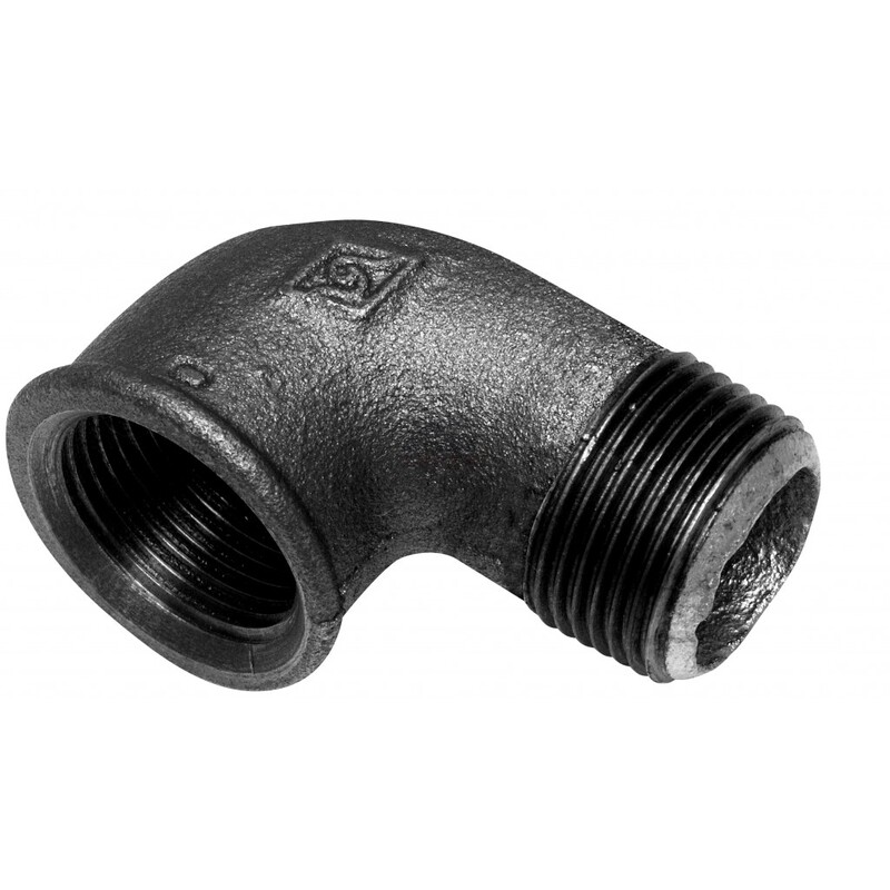 Koleno 90° černé  2 MF