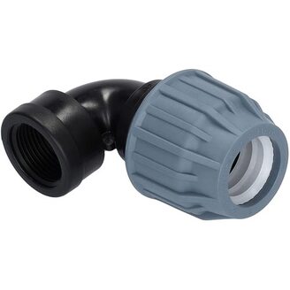 Plastové svěrné koleno 90° PP-S d 63 x 2, s vnitřním závitem