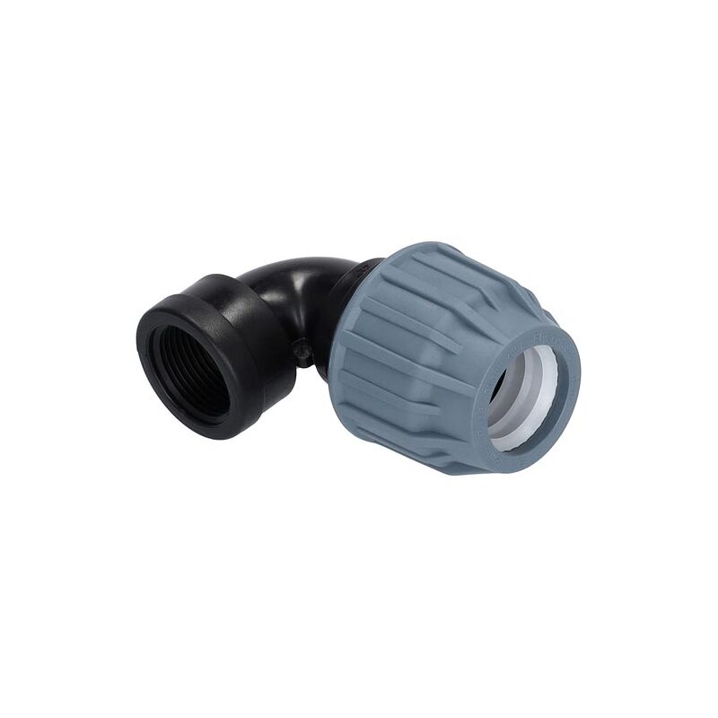 Plastové svěrné koleno 90° PP-S d 20 x 3/4, s vnitřním závitem