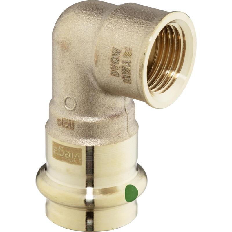 Lisovací koleno 90° CU 4090G d 15 x 1/2, vnitřní závit, Sanpress Viega 108441