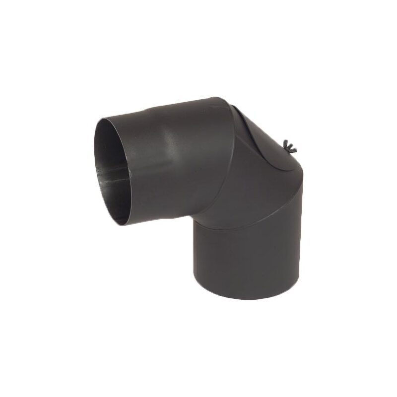 Ocelové koleno 90° kouřovodu 160 mm, s čisticím otvorem, tloušťka 1,5 mm