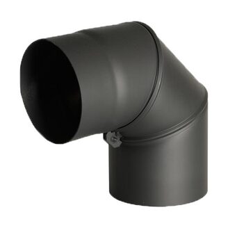Ocelové koleno 0-90° kouřovodu 130 mm, přenastavitelné, tloušťka 1,5 mm
