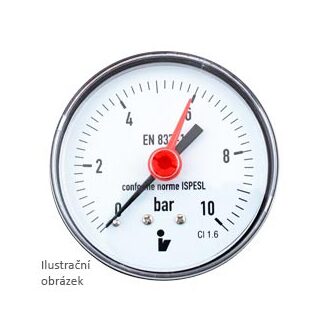 Manometr d 63 mm, 0 - 10 bar, G 1/4, zadní vývod