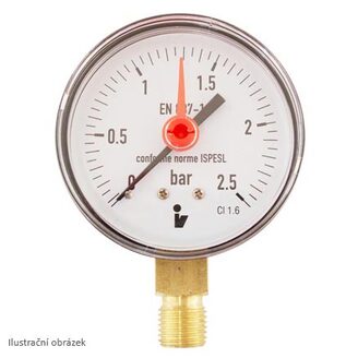 Manometr d 63 mm, 0 - 2,5 bar, G 1/4, spodní vývod