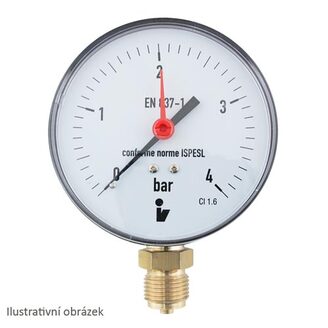 Manometr d 63 mm, 0 - 4 bar, G 1/4,  spodní vývod