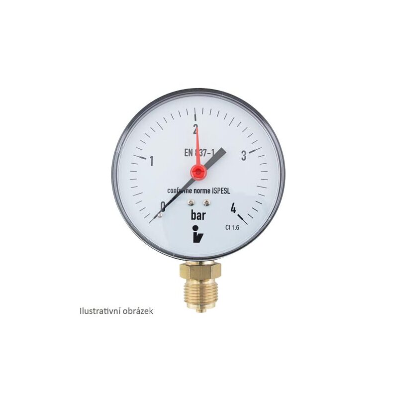 Manometr d 63 mm, 0 - 4 bar, G 1/4,  spodní vývod