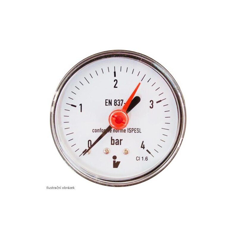 Manometr d 63 mm, 0 - 4 bar, G 1/4, zadní vývod