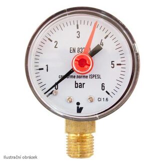 Manometr d 50 mm, 0 - 6 bar, G 1/4, spodní vývod