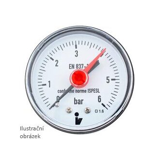 Manometr d 63 mm, 0 - 6 bar, G 1/4, zadní vývod