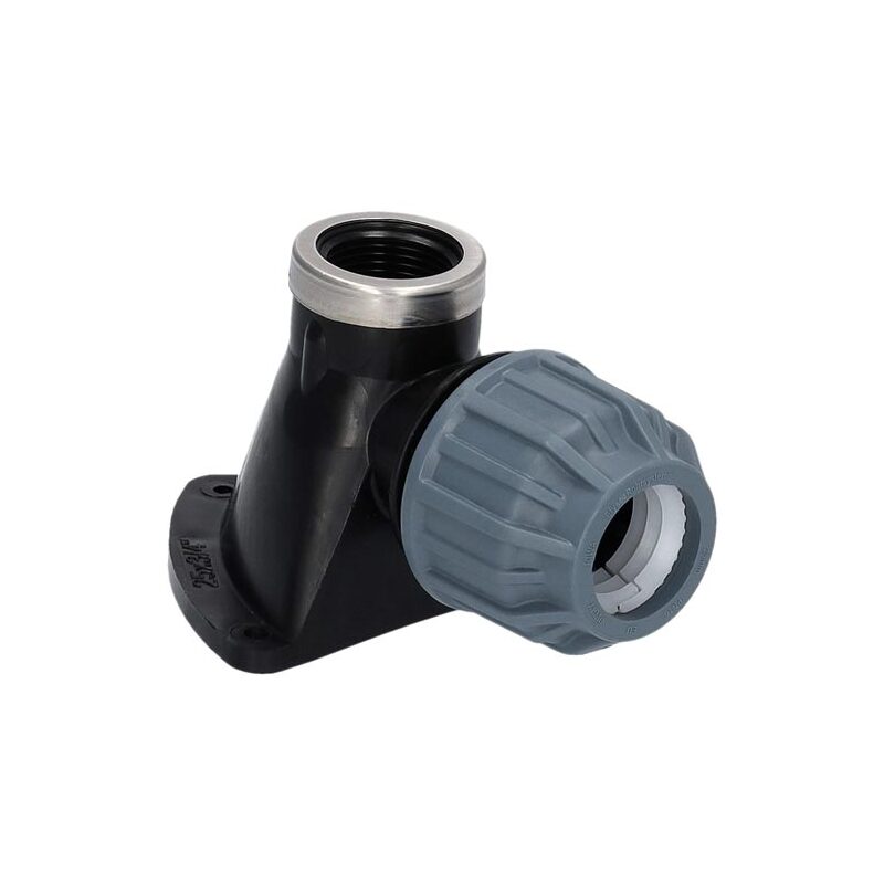 Plastové svěrné nástěnné koleno 90° PP-S d 25 x 3/4