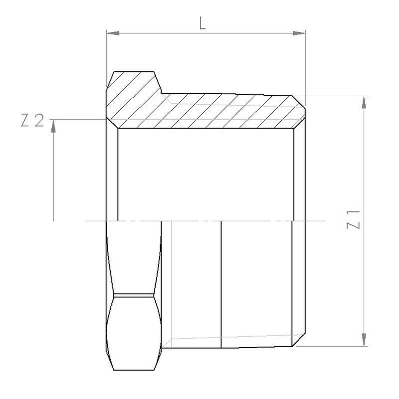 Mosazná redukce MF R 3/4 x 1/2, HECKL