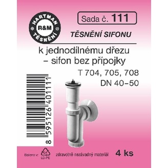 Sada těsnění k sifonům, DN 40-50, T 704, 705, 708, 4 ks, č. 111, HARTMAN