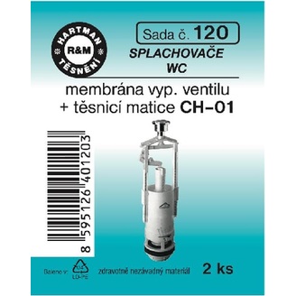 Sada těsnění k vypouštěcímu ventilům WC, CH-01, 2 ks, č. 120, HARTMAN