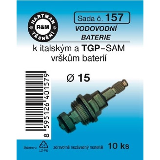 Sada těsnění pro vodovodní baterie, k vršku, průměr 15, 10 ks, č. 157, HARTMAN