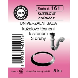 Sada těsnění k sifonům, kuželové kroužky, 5 ks, č. 161, HARTMAN