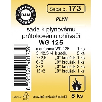 Sada těsnění k průtokovému ohřívači, WG 125, 8 ks, č. 173, HARTMAN
