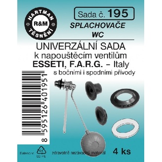 Sada těsnění k napouštěcímu ventilu, ESSETI, F.A.R.G., 4 ks, č. 195, HARTMAN