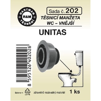Sada těsnění, manžeta UNITAS, 30 x 60 x 39, pryž, 1 ks č. 202, HARTMAN