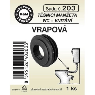 Sada těsnění, manžeta VRAPOVÁ I., 33 x 58 x27, pryž, 1 ks č. 203, HARTMAN