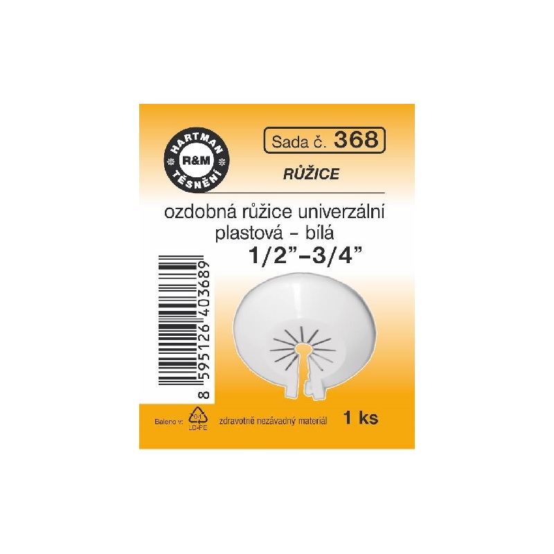 Sada těsnění, univerzální ozdobná růžice, 1/2“ - 3/4“, 1 ks č. 368, HARTMAN