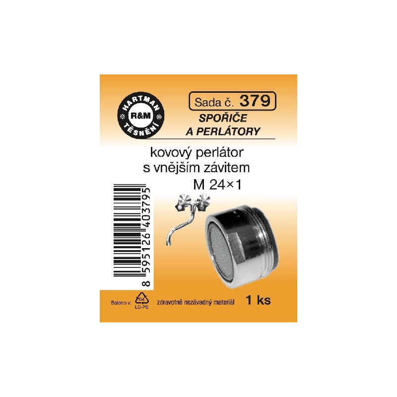 Perlátor vnější závit, M 24 x 1, chrom, 1 ks č. 379, HARTMAN