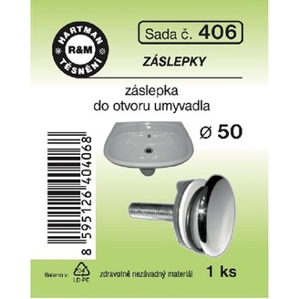 Sada těsnění, záslepka do otvoru umyvadla, průměr 50, 1 ks č. 406, HARTMAN