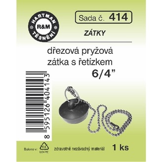 Sada těsnění, dřezová zátka s řetízkem, 6/4“, 1 ks č. 414, HARTMAN