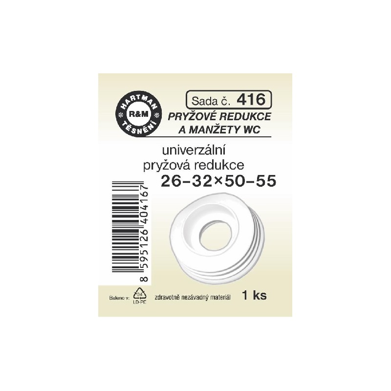 Sada těsnění, univerzální redukce, 26-32 x 50-55, 1 ks č. 416, HARTMAN