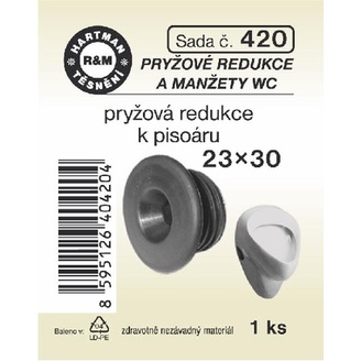 Sada těsnění, pryžová redukce k pisoáru, 23 x 30, 1 ks č. 420, HARTMAN