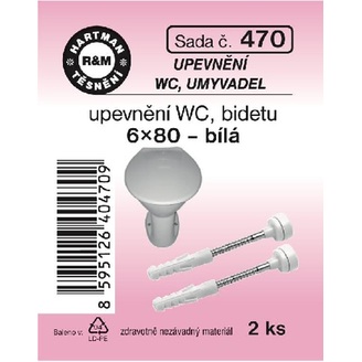 Upevnění WC a bidetu, 6 x 80, 2 ks č. 470, HARTMAN