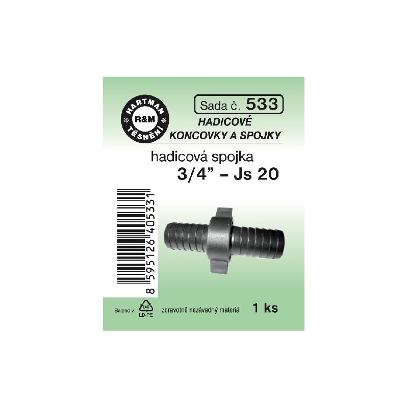 Sada těsnění, hadicová spojka, 3/4, JS 20, 1 ks, č. 533, HARTMAN