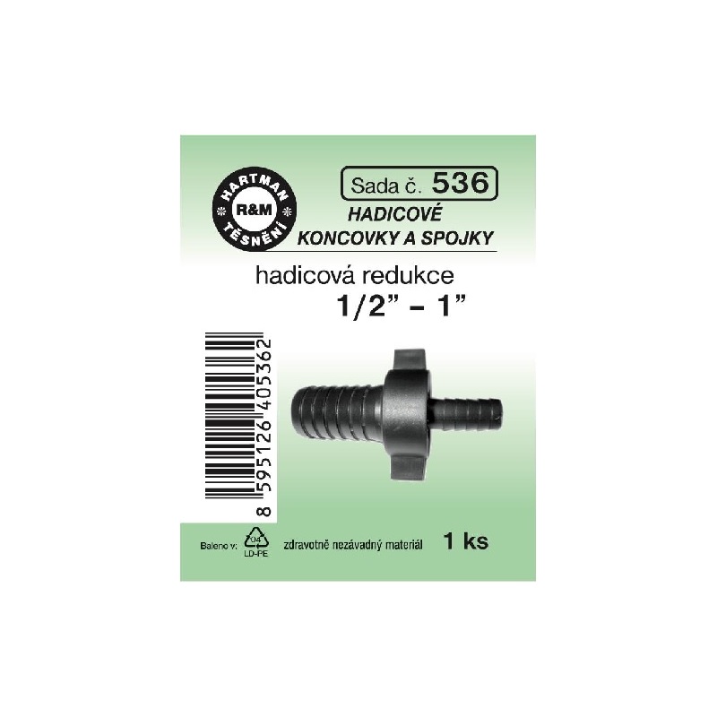 Sada těsnění, hadicová redukce, 1/2 - 1, 1 ks, č. 536, HARTMAN