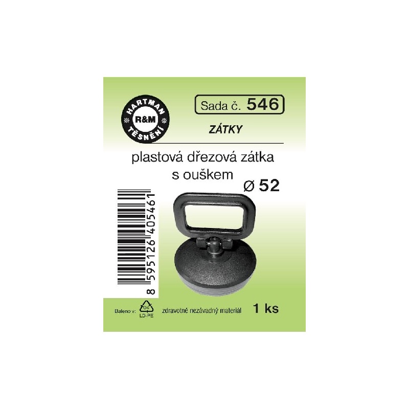 Sada těsnění, dřezová zátka s ouškem, průměr 52, 1 ks č. 546, HARTMAN