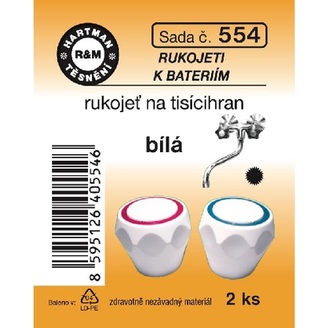 Rukojeť na tisícihran, 1/2“, bílá, 2 ks č. 554, HARTMAN