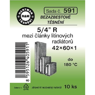 Sada těsnění pro šroubení, 5/4 R, 42 x 60 x 1, bezazbestové, 10 ks č. 591, HARTMAN