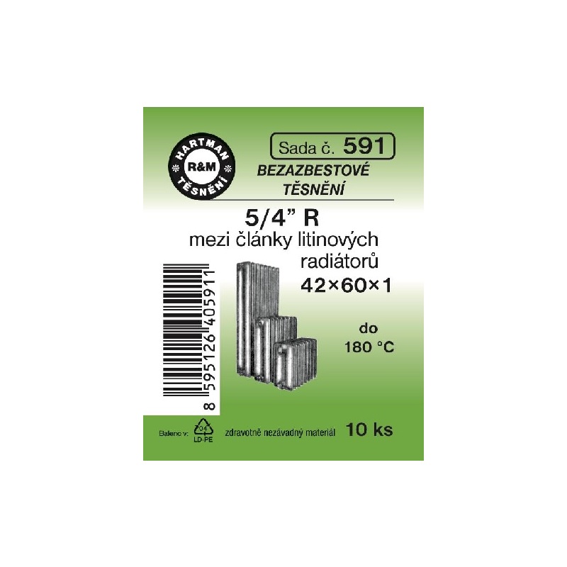 Sada těsnění pro šroubení, 5/4 R, 42 x 60 x 1, bezazbestové, 10 ks č. 591, HARTMAN