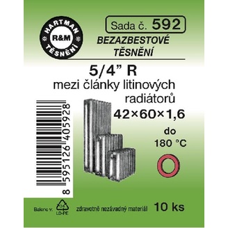 Sada těsnění pro šroubení, 5/4 R, 42 x 60 x 1,6, bezazbestové, 10 ks č. 592, HARTMAN