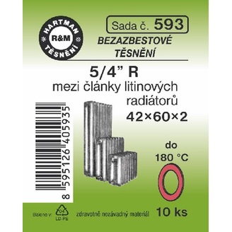 Sada těsnění pro šroubení, 5/4 R, 42 x 60 x 2, bezazbestové, 10 ks č. 593, HARTMAN