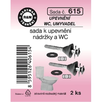 Upevnění nádržky a WC, kombi, M8 x 70, 2 ks č. 615, HARTMAN